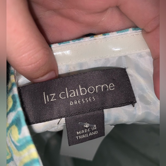 liz claiborne 70s green and blue halter dress! very 70s inspired!! - Picture 3 of 4